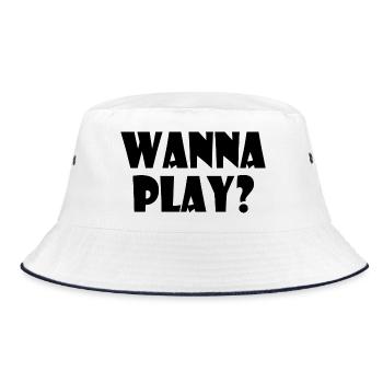 Wanna play - Bucket Hat - white/navy - Front