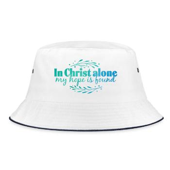 In Christ alone - Bucket Hat - white/navy - Front