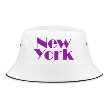 NEW YORK-Purple Broadway - Bucket Hat - white/navy - Front