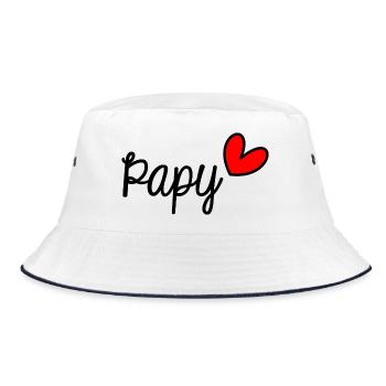 OPA. VATERTAG. FROHER VATERTAG. ICH LIEBE DICH. - Bucket Hat - Weiß/Navy - Vorne