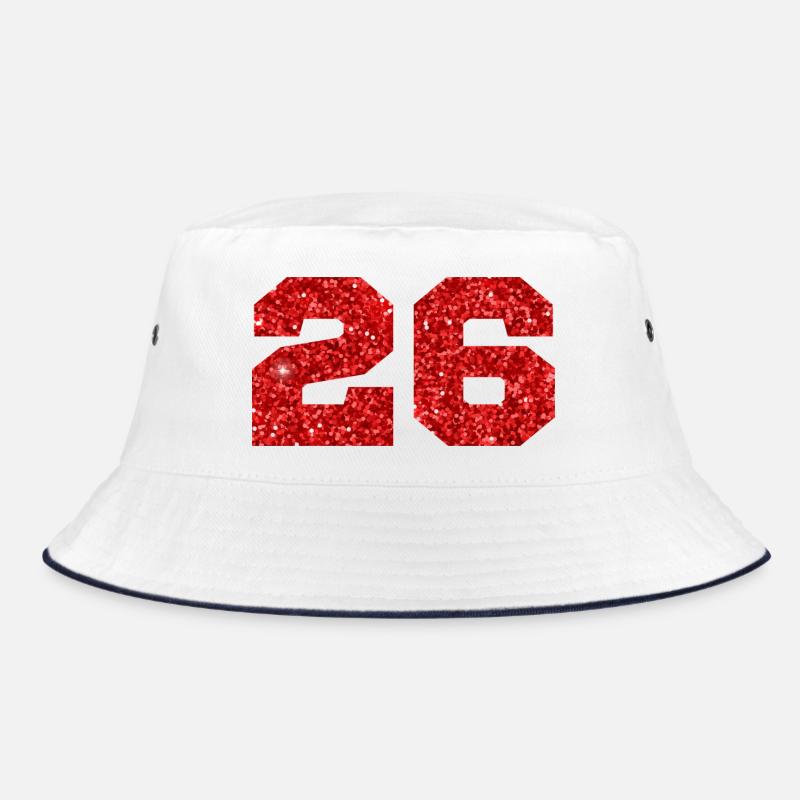Number 26 Red Glitter - 26th Anniversary Bucket Hat