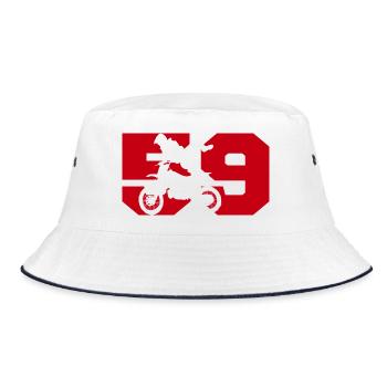 Moto 59 motard - Bucket Hat - Weiß/Navy - Vorne