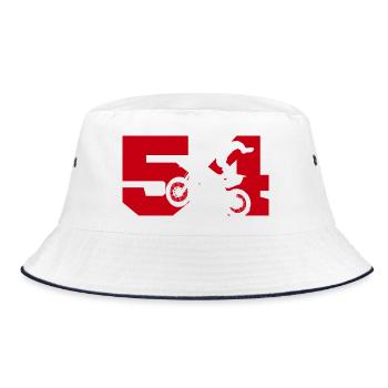 Moto 54 biker - Bucket Hat - white/navy - Front
