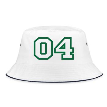 Nummer 4 grüner Sport - Bucket Hat - Weiß/Navy - Vorne