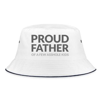 PROUD FATHER OF A FEW ASSHOLE KIDS - STOLZER VATER - Bucket Hat - white/navy - Front