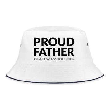 PROUD FATHER OF A FEW ASSHOLE KIDS - STOLZER VATER - Bucket Hat - white/navy - Front