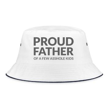 PROUD FATHER OF A FEW ASSHOLE KIDS - STOLZER VATER - Bucket Hat - white/navy - Front