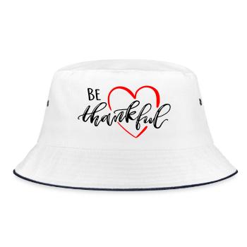be thankful - Bucket Hat - white/navy - Front