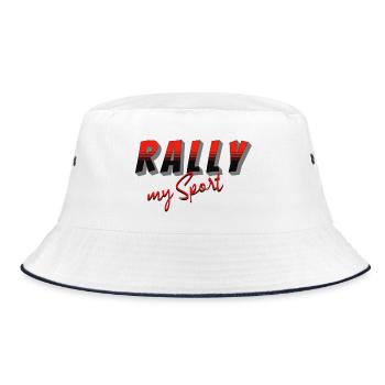 Rally my Sport black red - Bucket Hat - white/navy - Front