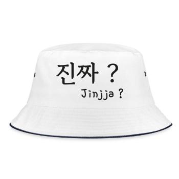 Jin jja kdrama expression k-pop k-drama korean - Bucket Hat - white/navy - Front