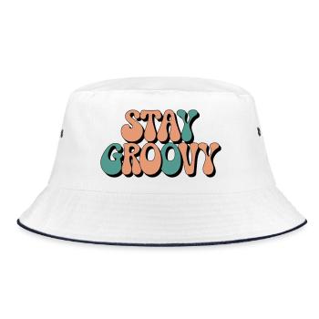 Stay Groovy - Retro Vibes - Bucket Hat - white/navy - Front