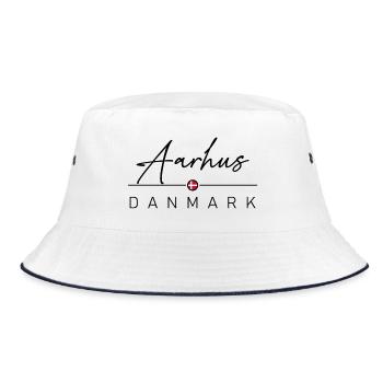 Dänemark - Aarhus - Denmark - Bucket Hat - Weiß/Navy - Vorne