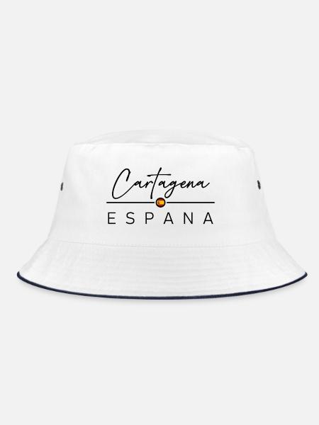 Spain - Cartagena - Spanien - Espana - Bucket Hat - Weiß/Navy - Vorne