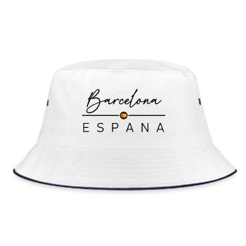 Spain - Barcelona - Spanien - Espana - Bucket Hat - Weiß/Navy - Vorne