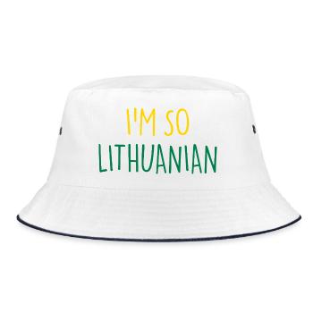 JE SUIS TELLEMENT LITUANIEN Lietuva Lituanie - Bob - blanc/marine - Devant