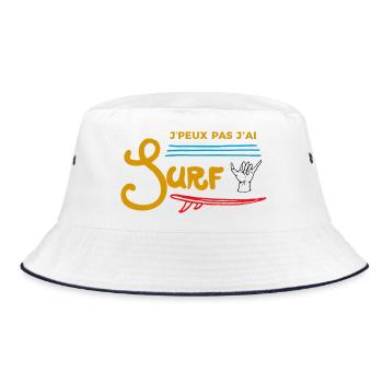 Ich kann nicht surfen - Bucket Hat - Weiß/Navy - Vorne