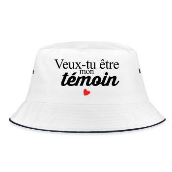 Veux-tu être mon témoin ? - Bob - blanc/marine - Devant