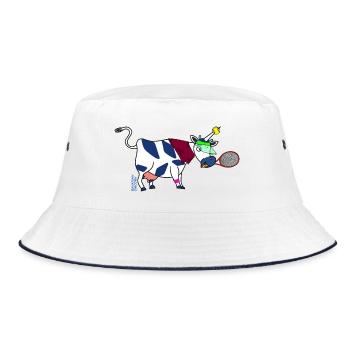 BAVARIAN UNICORN - Tennis - Bucket Hat - Weiß/Navy - Vorne