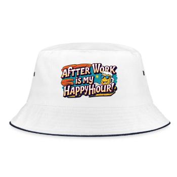 Closing time is my happy hour - Bucket Hat - white/navy - Front