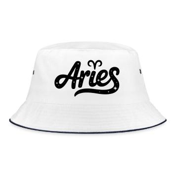 Aries - Zodiac Sign Design - Bucket Hat - white/navy - Front