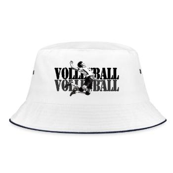 Dynamic volleyball player in action - Bucket Hat - white/navy - Front