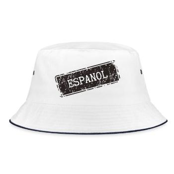 Espanol Inspiriert Schriftzug Design - Bucket Hat - Weiß/Navy - Vorne