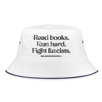 Lisez des livres. Courez fort. Combattez les fascistes. - Bob - blanc/marine - Devant