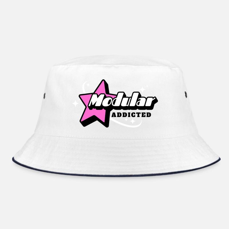 Modular Addicted Synthesizer  - Bucket Hat - Weiß/Navy
