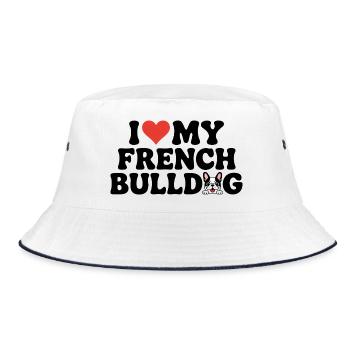I Love My French Bulldog - Bucket Hat - white/navy - Front