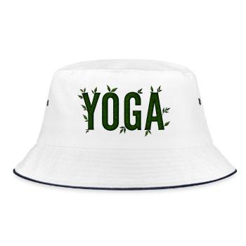 Yoga Green Textured Foliage - Bucket Hat - white/navy - Front