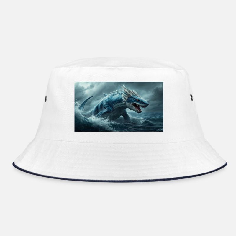 Dragon Shark2 - Bucket Hat - white/navy