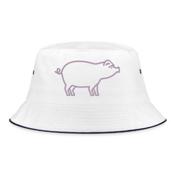 Mignon cochon silhouette ferme minimaliste - Bob - blanc/marine - Devant