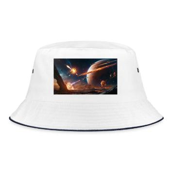 Battle in the Sea of Stars Planetary Collapse - Bucket Hat - white/navy - Front