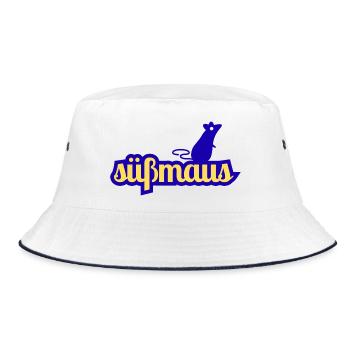 Süßmaus Silhouette Schrift - Bucket Hat - Weiß/Navy - Vorne