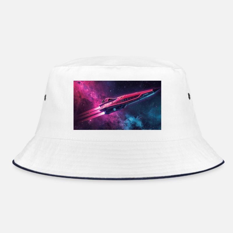 Raumschiff - Bucket Hat - Weiß/Navy