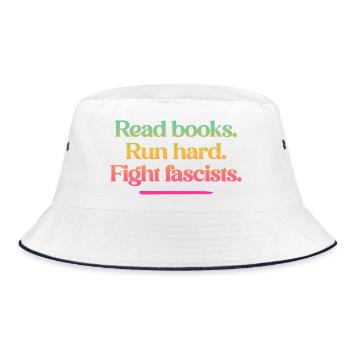 Lisez des livres. Courez fort. Combattez les fascistes. - Bob - blanc/marine - Devant