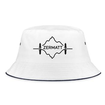 Zermatt - Souvenir Design - Bucket Hat - white/navy - Front