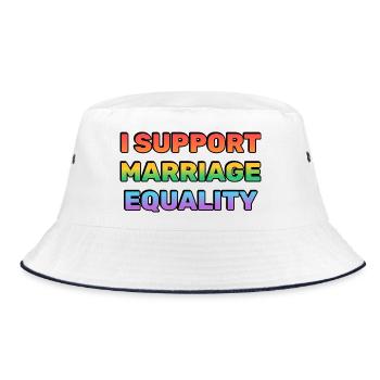 Support Marriage Equality Rainbow Colours - Bucket Hat - white/navy - Front
