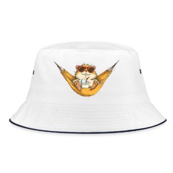 Summer hamster in hammock style - Bucket Hat - white/navy - Front