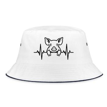 Battement de cœur de cochon – Doux Porcelet - Bob - blanc/marine - Devant