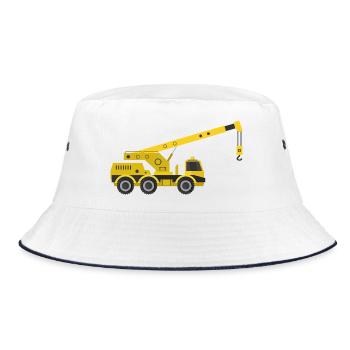 Kranwagen - Bucket Hat - Weiß/Navy - Vorne