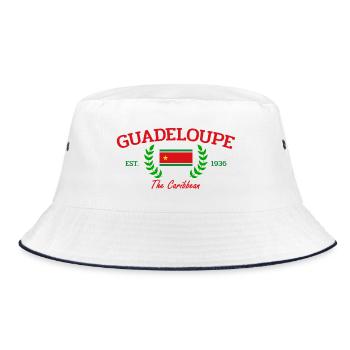 Guadeloupe - France - Frankreich - Karibik - Bucket Hat - Weiß/Navy - Vorne
