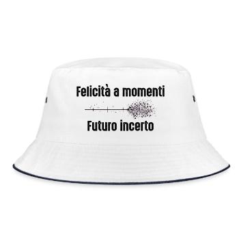 Glück - Bucket Hat - Weiß/Navy - Vorne