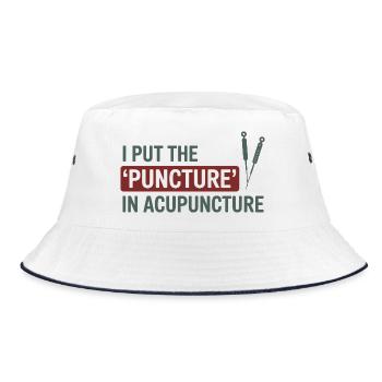 I Put The Puncture In Acupuncture Professional  - Bucket Hat - white/navy - Front