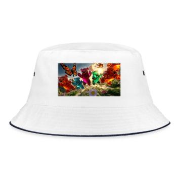 Gummy bear adventure in the spring light - Bucket Hat - white/navy - Front