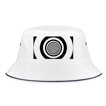Concentric Black Vortex - Bucket Hat - white/navy - Front