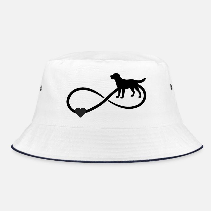 Labrador Unendlichkeitszeichen  - Bucket Hat - Weiß/Navy