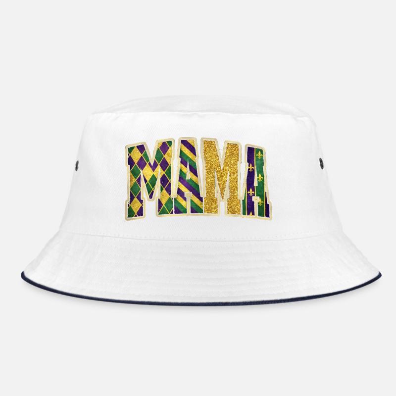 MAMA Mardi Gras Glitter Letters Bucket Hat