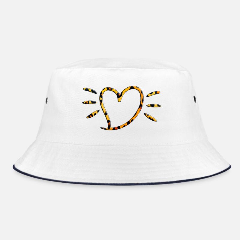 Leopard Herz Strahlen Bucket Hat
