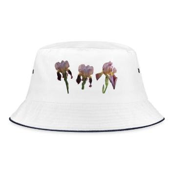 Irises - Bucket Hat - white/navy - Front